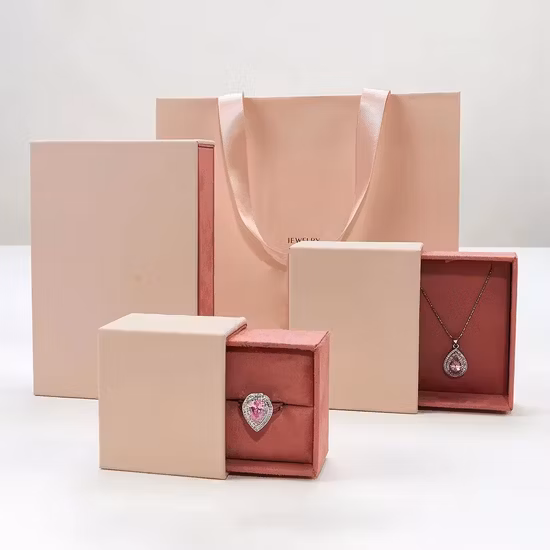 Benutzerdefinierte Logo-Druckpapier-Schubladenschieber-Geschenkschmuck-Verpackungsbox im Großhandel