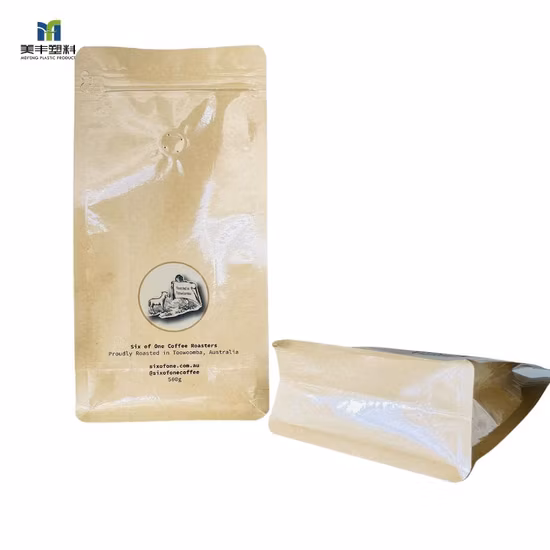 Biologisch abbaubarer Kraftpapier-Stehfensterbeutel für Gewürze/Salat/Sauce/Süßigkeiten/Kaffee/Kunststoffverpackungsbeutel/Lebensmittelaufbewahrungsbeutel mit Reißverschluss für Verpackungen in BPA-Qualität mit Reißverschluss